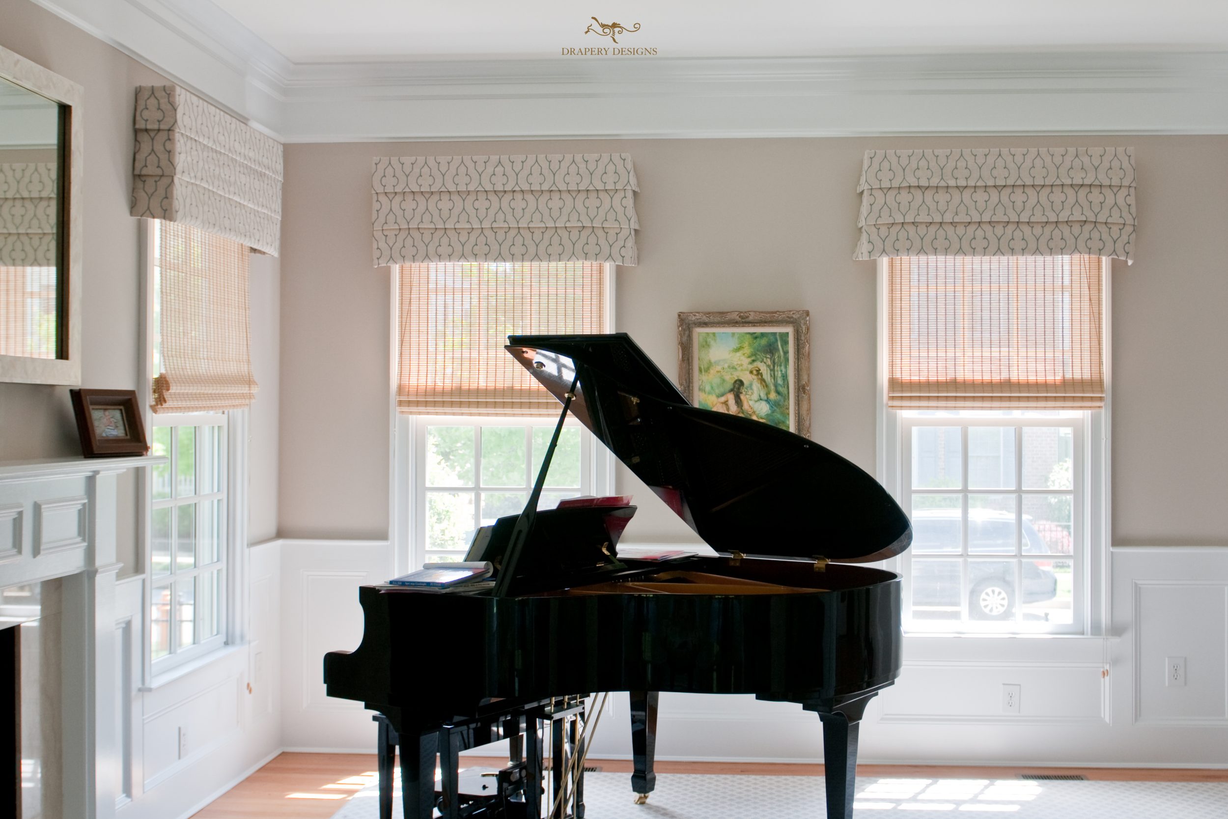 Club House Flat Roman Shades with Valances