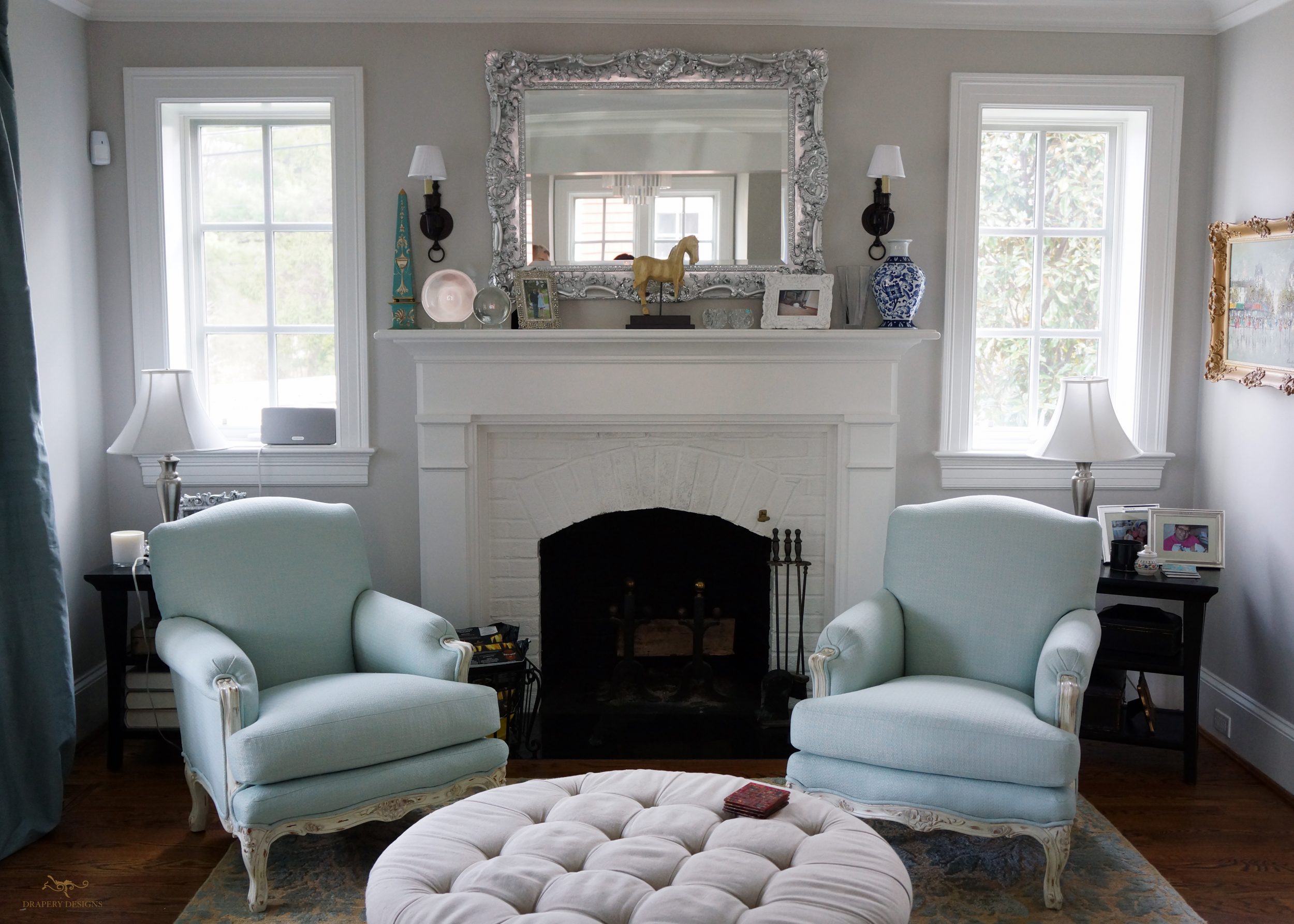 Armchairs and Ottoman Re-Upholstery